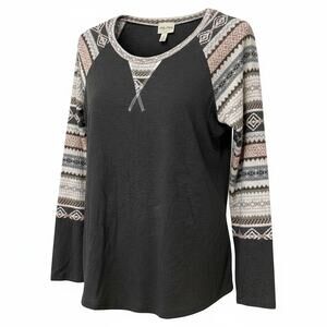NWT | Lovely Melody Forever Yours Long-Sleeve Aztec Print Top | Women's M